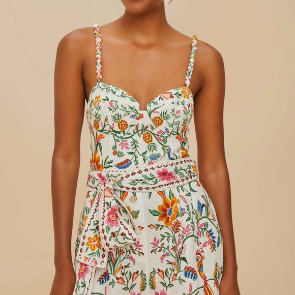 Farm Rio Off-White Delicate Forest Romper - Picture 3 of 7